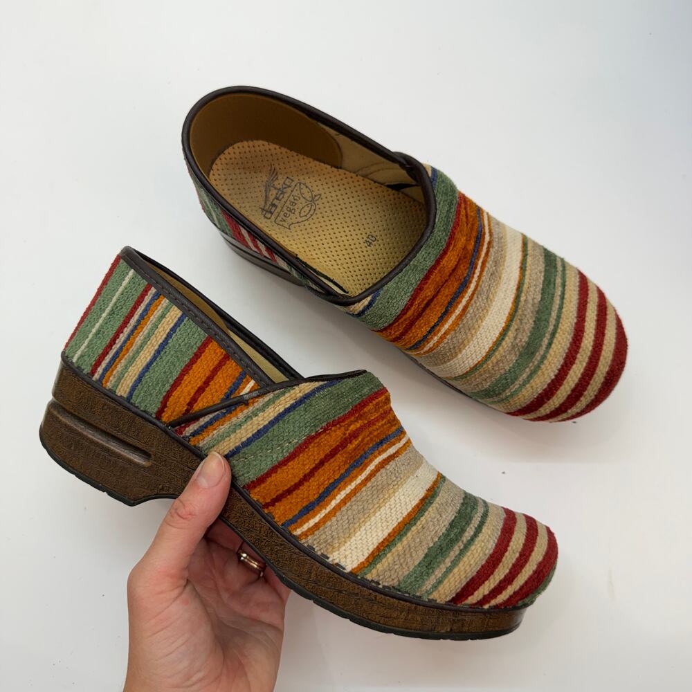 $155 Dansko Colorful Striped Professional Clog 40 / 9.5-10